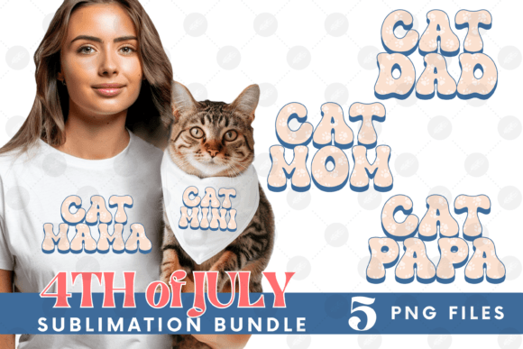 American 4th of July USA Cat Mom Bundle