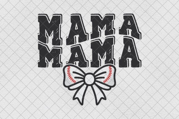 Baseball Mama PNG Coquette Bow Retro Mom