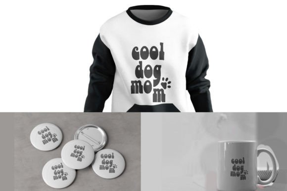 Cool Dog Mom T-shirt, Stickers, Mug POD