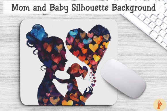 Mom and Baby Silhouette Background