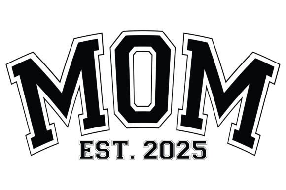 Mom Est.2025 Retro Varsity SVG