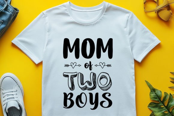 Mom of 2 Boys T-Shirt Design