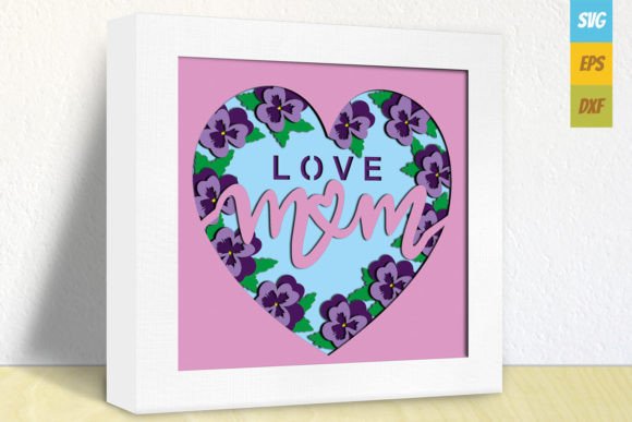 Mother’s Day Gift Mom Violets Heart SVG