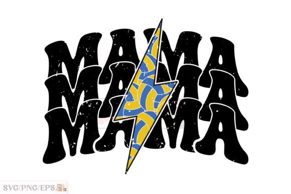 Retro Mom Lightning Bold Volleyball Mama