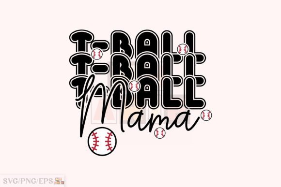 Retro Varsity Mom PNG, T-Ball Mama SVG