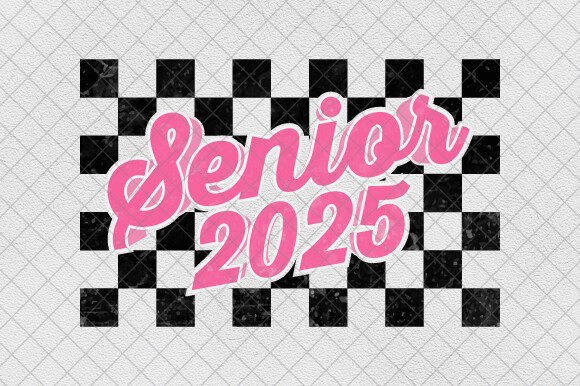 Senior 2025 Sublimation Checkered PNG